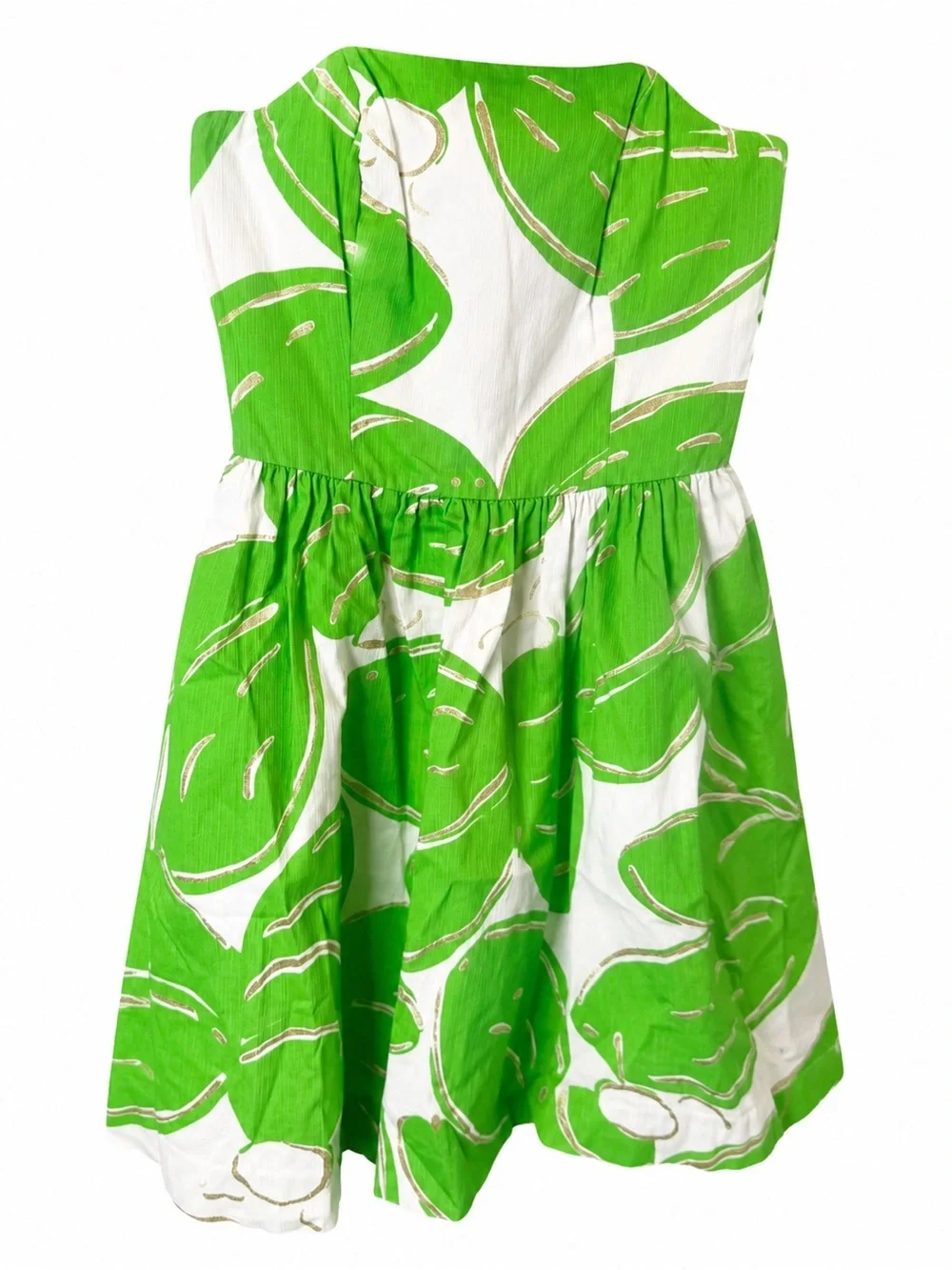 🌺 Lilly Pulitzer Lottie Strapless Dress – Stinger Lime Green & Resort White - Picture 5 of 6
